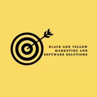 Black and Yellow Marketing and Software Solutions logo